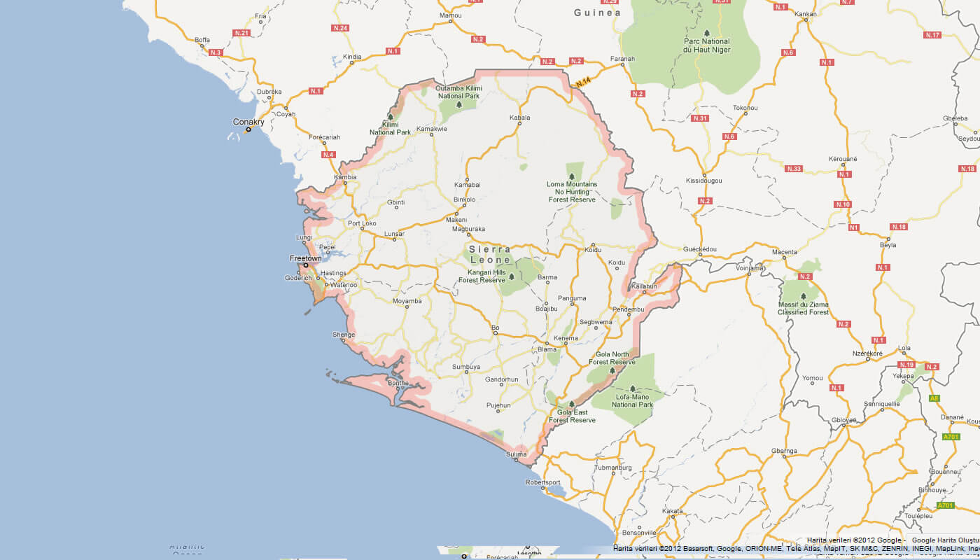 map of Sierra Leone